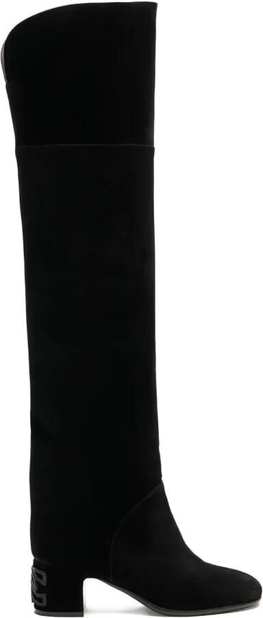 Casadei 50 mm Muni Nomad overknee laarzen Zwart