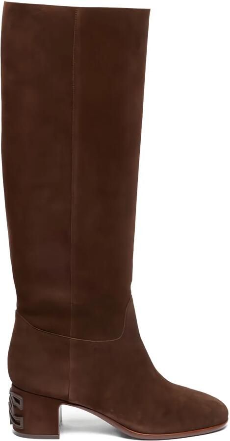 Casadei 50 mm Muni Nomad suède laarzen met blokhak Bruin