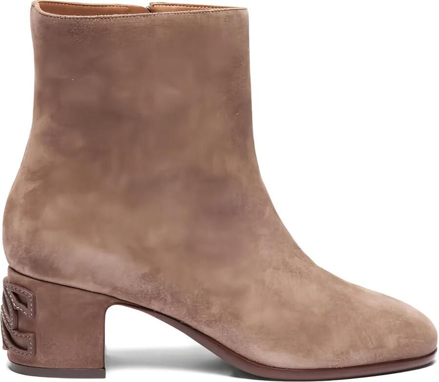 Casadei 50 mm Muni suède laarzen met blokhak Bruin