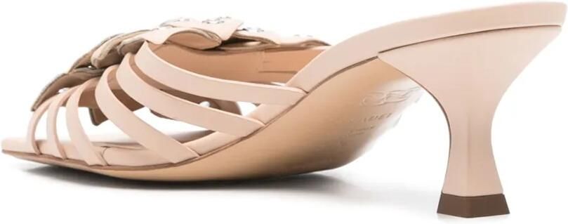 Casadei 50 mm sandalen met bloemenapplicatie Beige - Foto 3