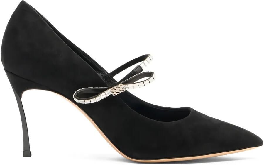 Casadei 80 mm pumps verfraaid met kristallen Zwart