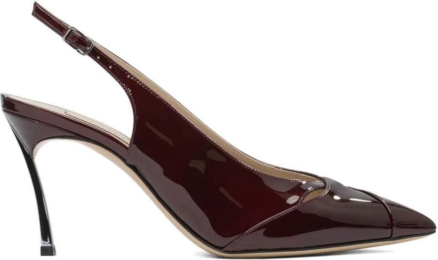 Casadei 80 mm Samurai Blade slingback lakleren pumps Bruin