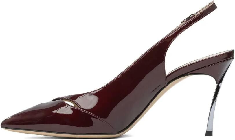 Casadei 80 mm Samurai Blade slingback lakleren pumps Bruin - Foto 5