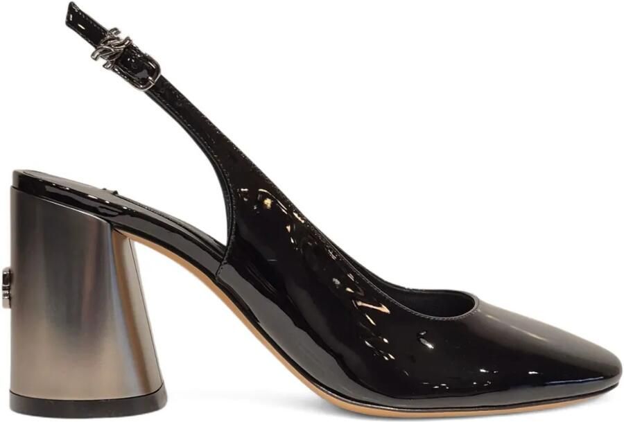 Casadei 80 mm slingback pumps met blokhak Zwart