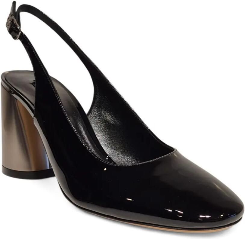Casadei 80 mm slingback pumps met blokhak Zwart - Foto 2