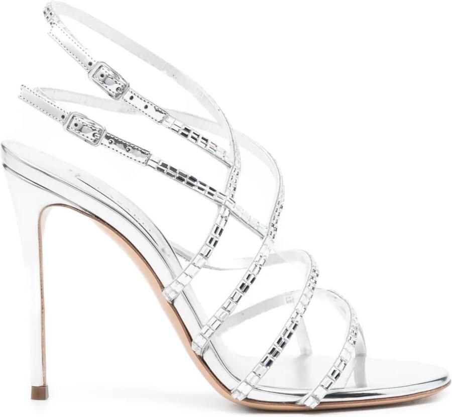 Casadei 80 mm Starsway Cage stiletto pumps verfraaid met kristallen Zilver