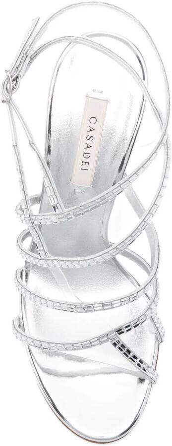 Casadei 80 mm Starsway Cage stiletto pumps verfraaid met kristallen Zilver - Foto 4