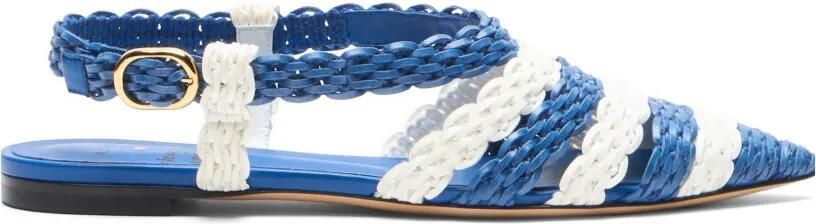 Casadei Avenida Enriquez geweven ballerina's Blauw