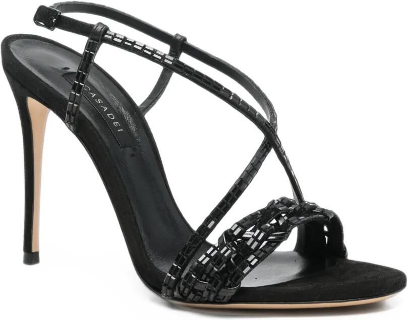 Casadei bead-embellished stiletto sandals Zwart - Foto 3