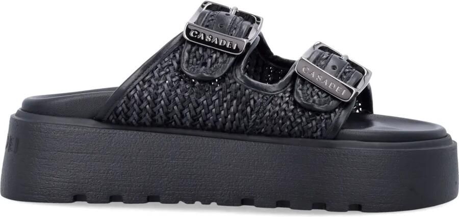 Casadei Birkly sandalen verfraaid met plateauzool Zwart