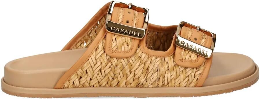 Casadei Birky geweven sandalen met dubbele gesp Beige