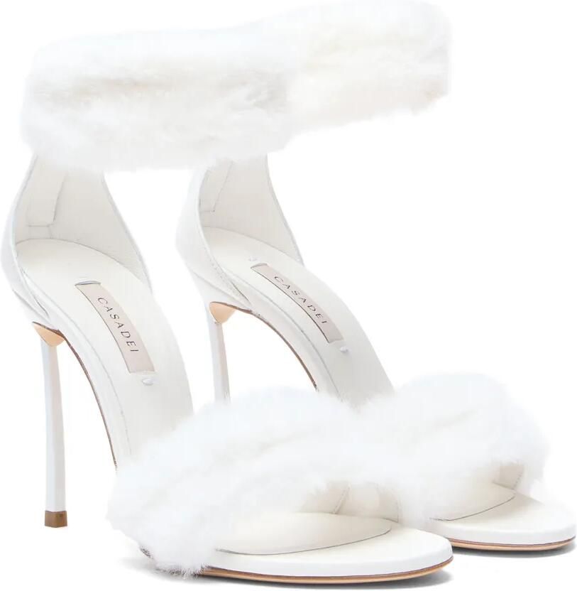 Casadei Blade Diva Minorca sandalen van imitatiebont Wit - Foto 2