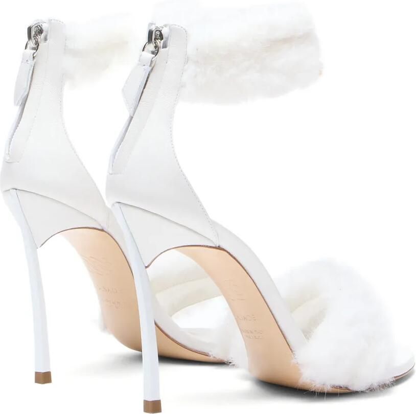 Casadei Blade Diva Minorca sandalen van imitatiebont Wit - Foto 4