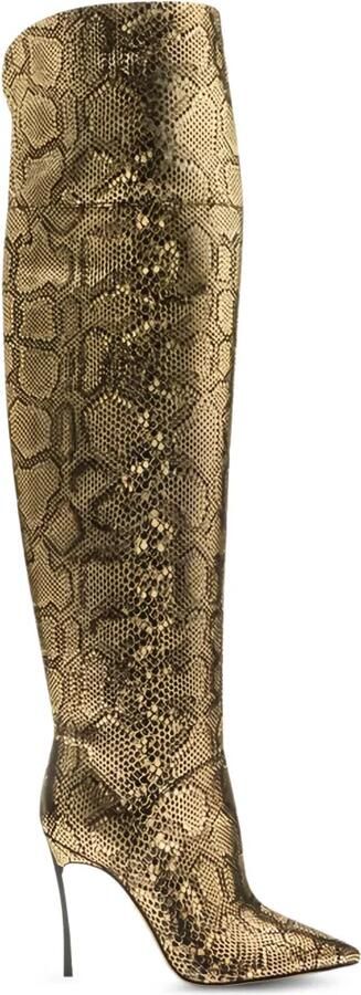 Casadei Blade Goldfinger Corsario overknee laarzen Goud