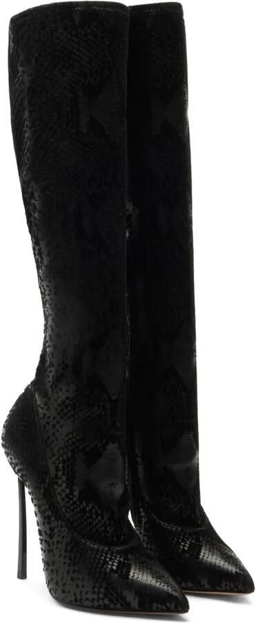 Casadei Blade Kitana knielaarzen met python-effect Zwart - Foto 2