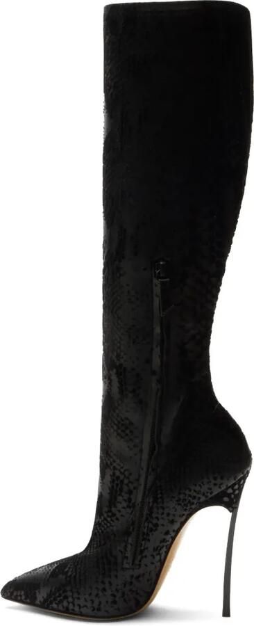 Casadei Blade Kitana knielaarzen met python-effect Zwart - Foto 3