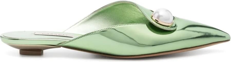 Casadei Blade platte muiltjes Groen