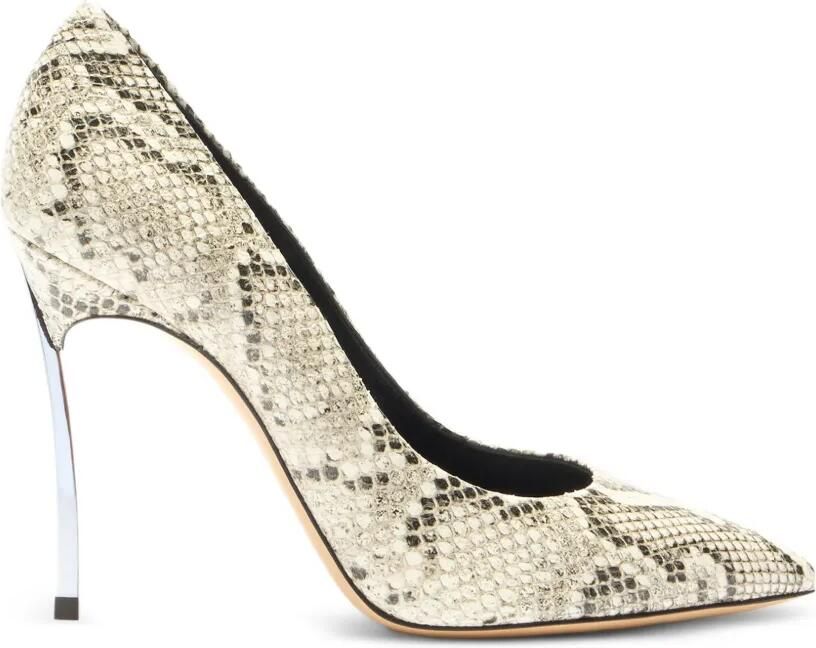 Casadei Blade pumps met pythonprint Beige