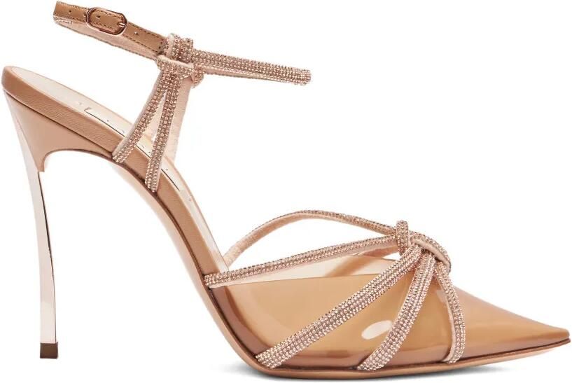 Casadei Blade pumps met stras Beige