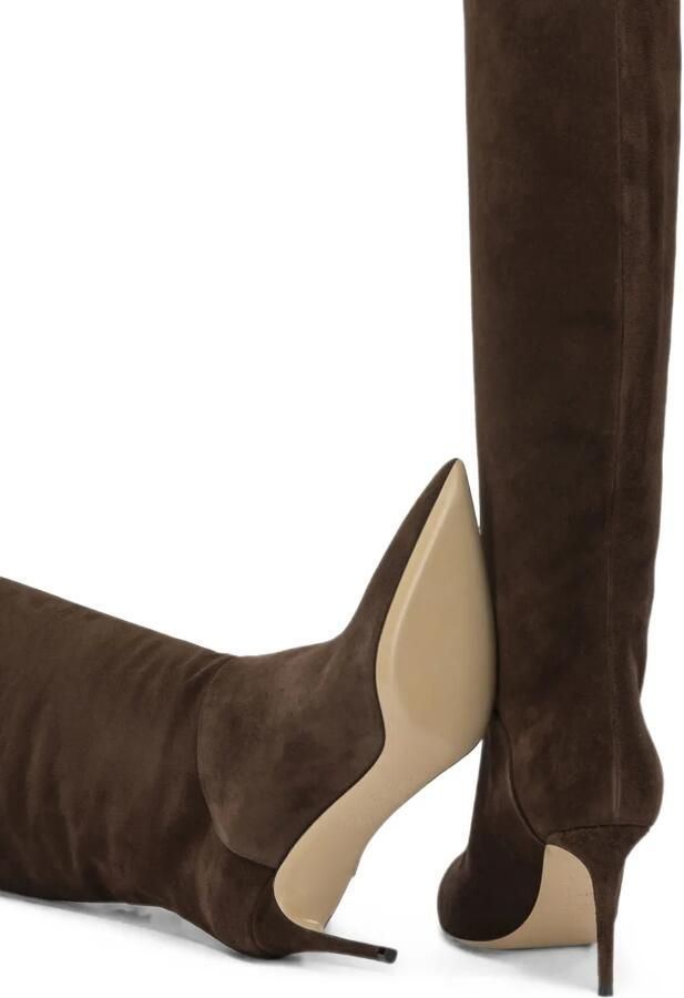 Casadei Blade suède laarzen met puntige neus Bruin - Foto 2