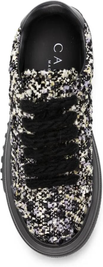 Casadei Bouclé gebreide sneakers met plateauzool Zwart - Foto 4
