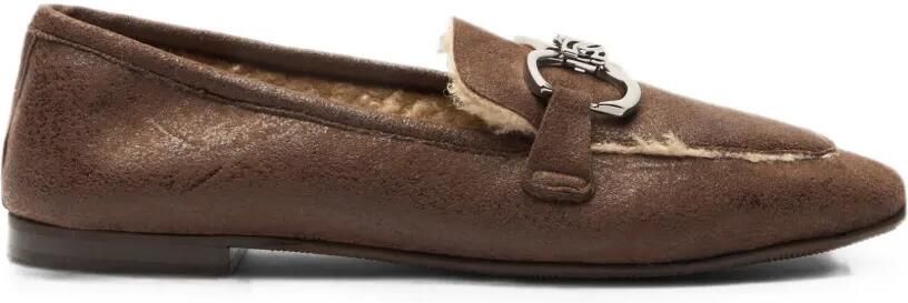 Casadei Bufaland loafers met ketting-detail Bruin