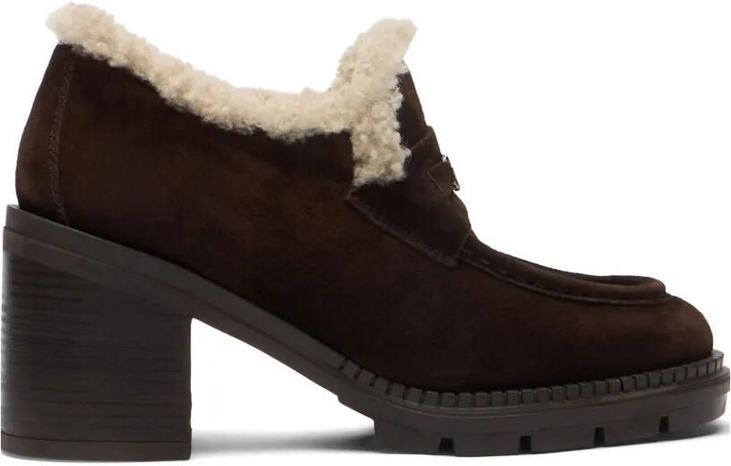 Casadei Concept suède pumps met lammy afwerking Bruin