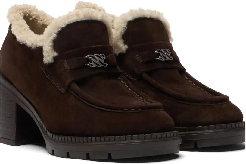 Casadei Concept suède pumps met lammy afwerking Bruin - Foto 2