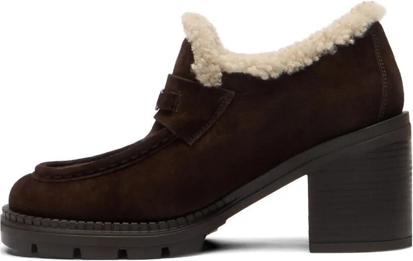 Casadei Concept suède pumps met lammy afwerking Bruin - Foto 4
