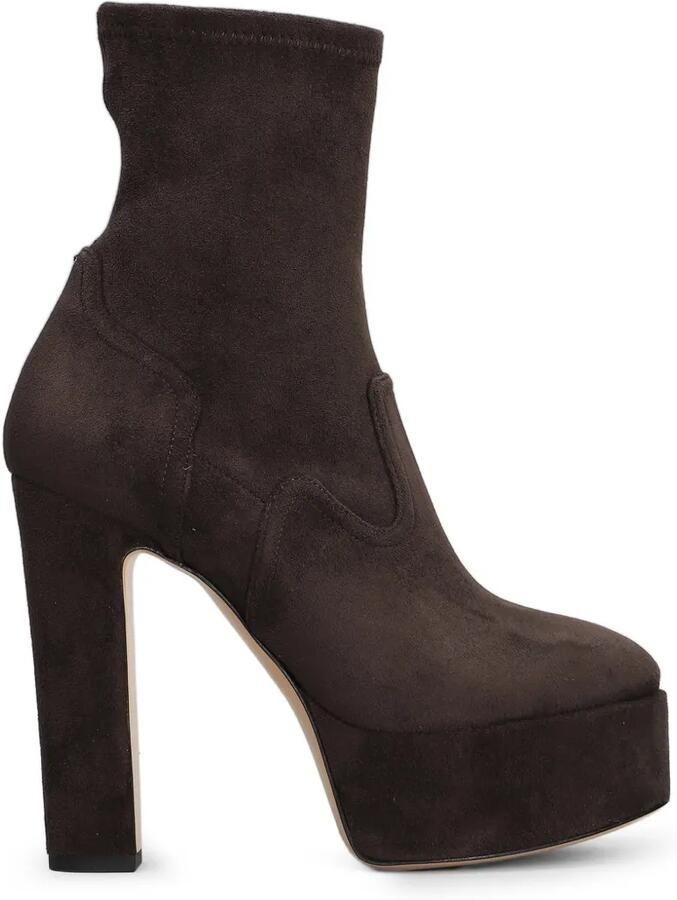 Casadei Enkellaarzen met plateauzool Bruin