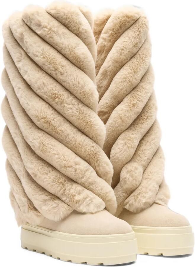 Casadei Eureka faux-fur boots Beige