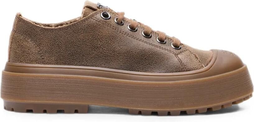 Casadei Explorer sneakers met gebarsten effect Bruin