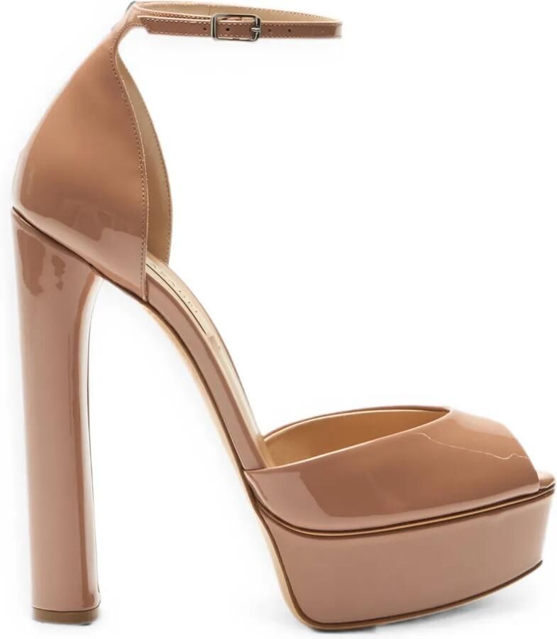 Casadei Flora lakleren sandalen Bruin