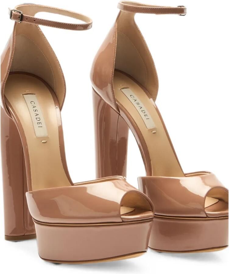 Casadei Flora lakleren sandalen Bruin - Foto 3
