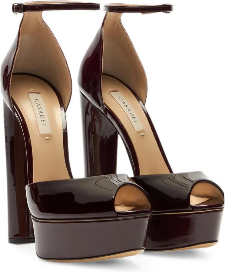Casadei Flora lakleren sandalen Rood - Foto 3