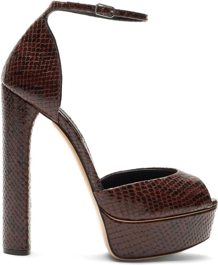 Casadei Flora sandalen met plateauzool Bruin