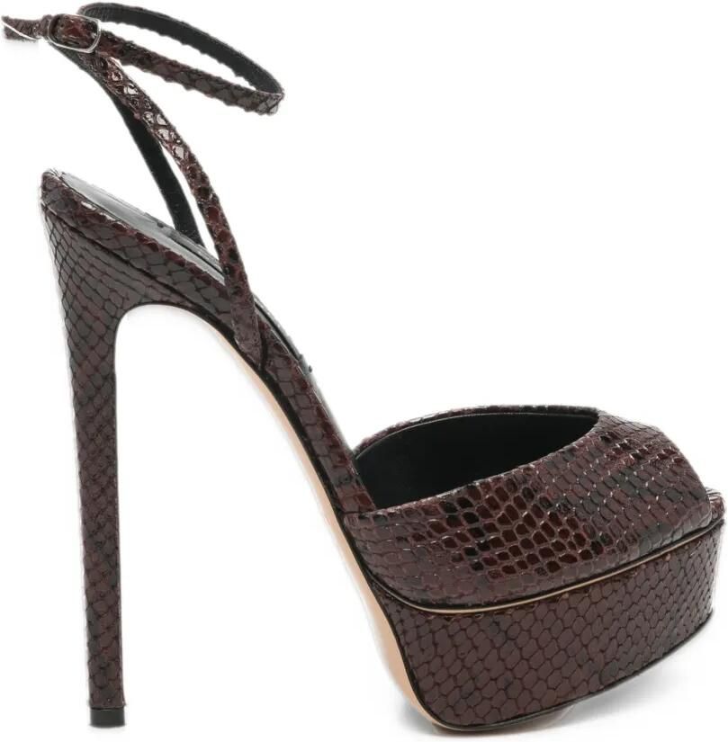 Casadei Flora snakeskin-effect platform sandals Bruin
