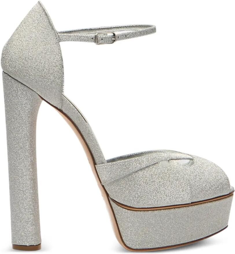 Casadei Flora Solar Eclipse sandalen met plateauzool Zilver