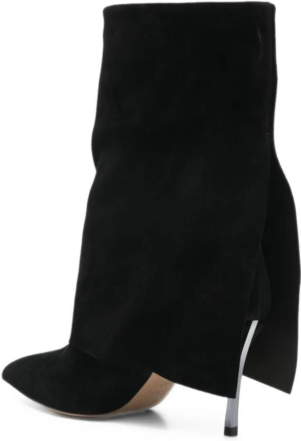 Casadei fold-over pointed-toe ankle boots Zwart - Foto 3