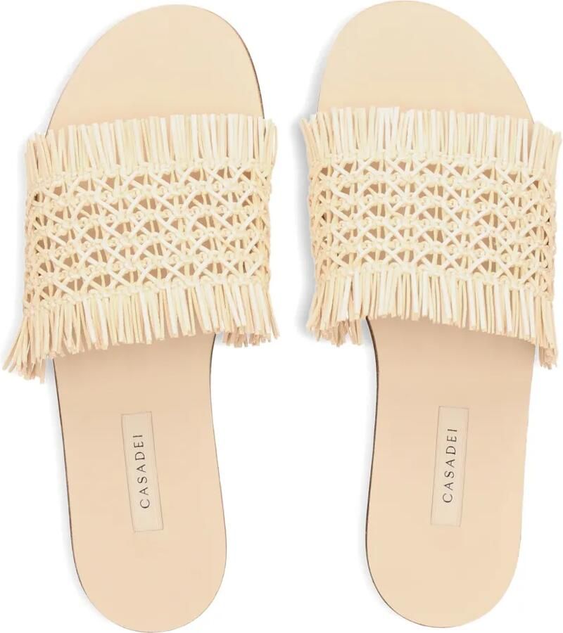 Casadei Geweven sandalen met franje Beige - Foto 2