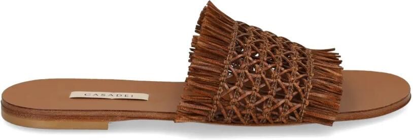 Casadei Geweven sandalen met franje Bruin