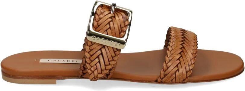 Casadei Geweven sandalen met gespsluiting Bruin