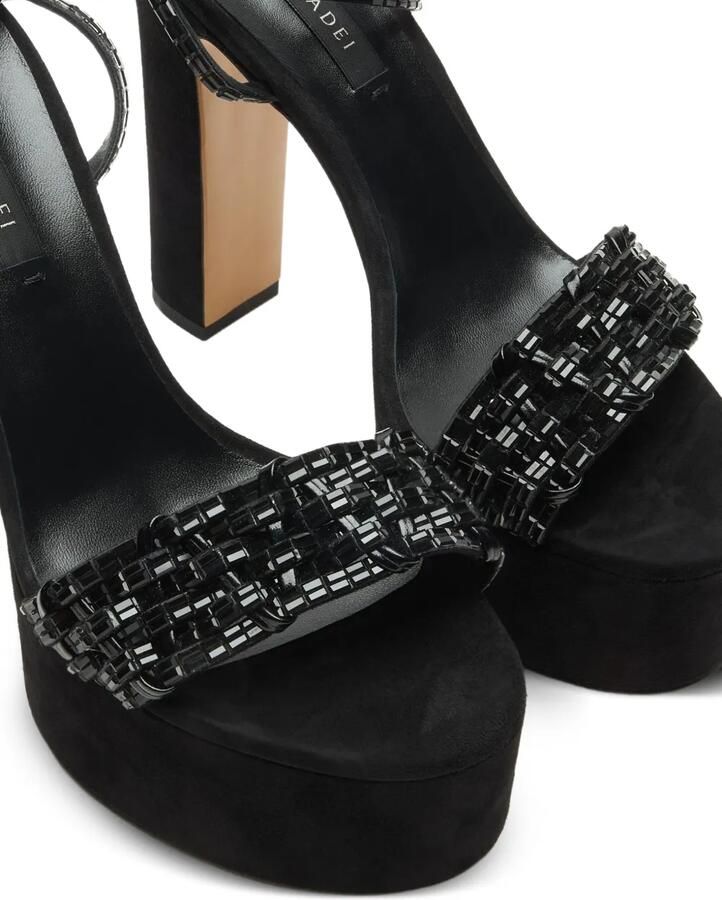Casadei Godyva sandalen verfraaid met kristallen Zwart - Foto 4