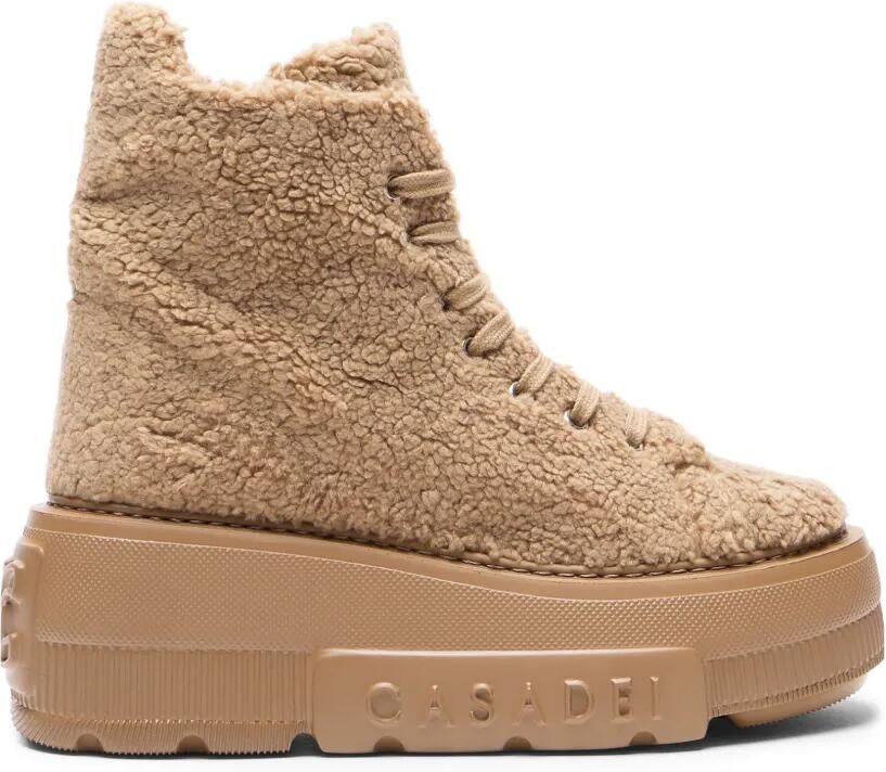 Casadei High-top sneakers met imitatiebont Bruin