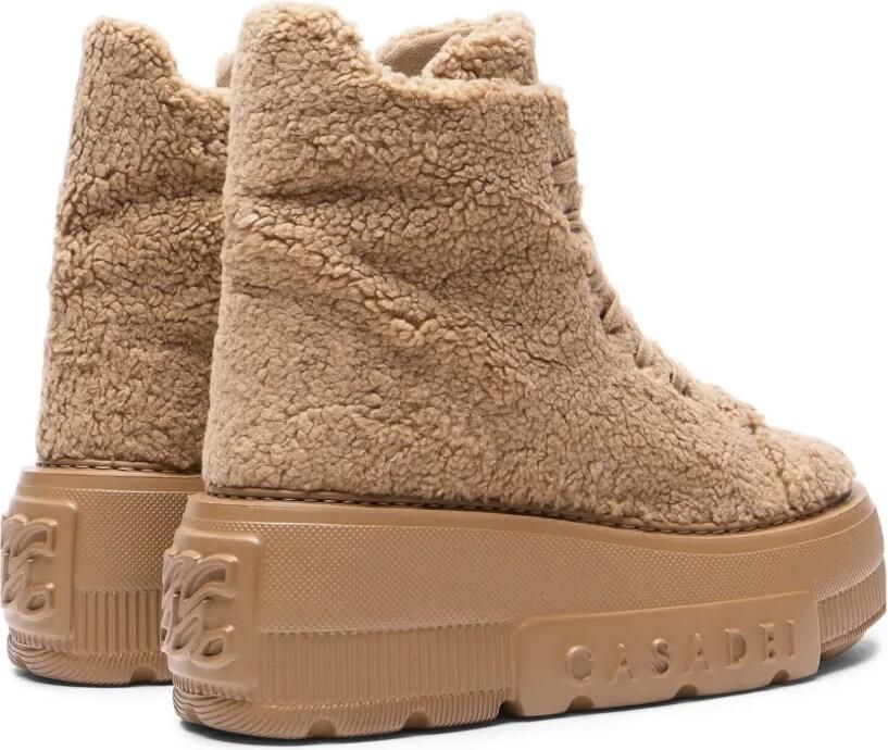 Casadei High-top sneakers met imitatiebont Bruin - Foto 3