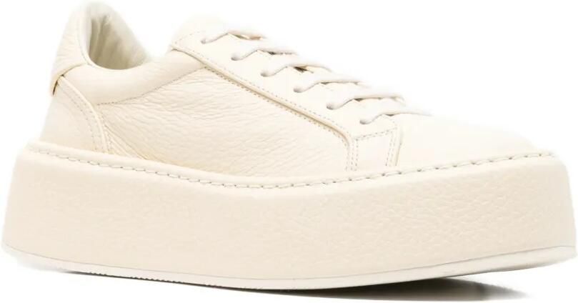 Casadei I-Box leren sneakers met plateauzool Beige