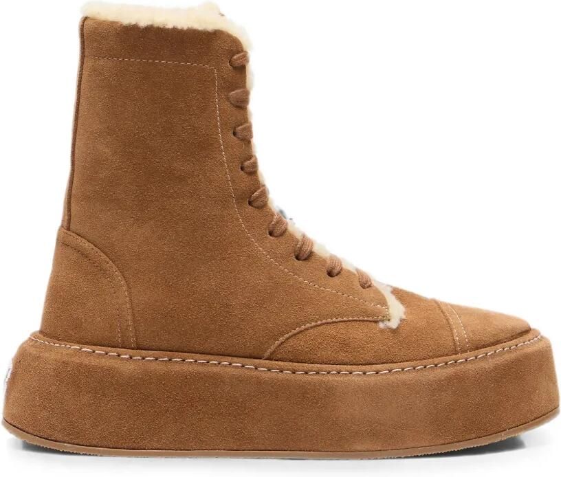 Casadei I-Box sneakers met lammy afwerking Bruin