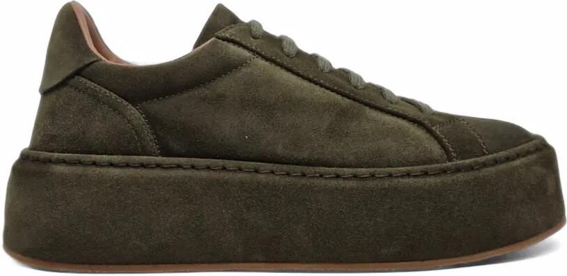 Casadei I-Box suède sneakers met plateauzool Groen