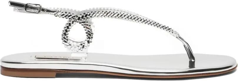 Casadei Josephine Thong platte sandalen Zilver