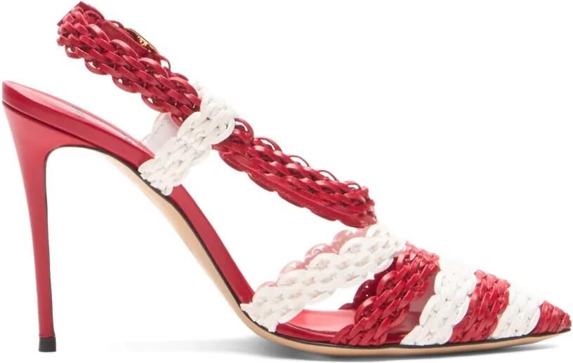 Casadei Julia Avenida Enriquez geweven pumps Rood